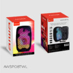 Sistema de Audio de 8" 300W PMPO |Micrófono | Luces LED multicolor | AWSP08TWL